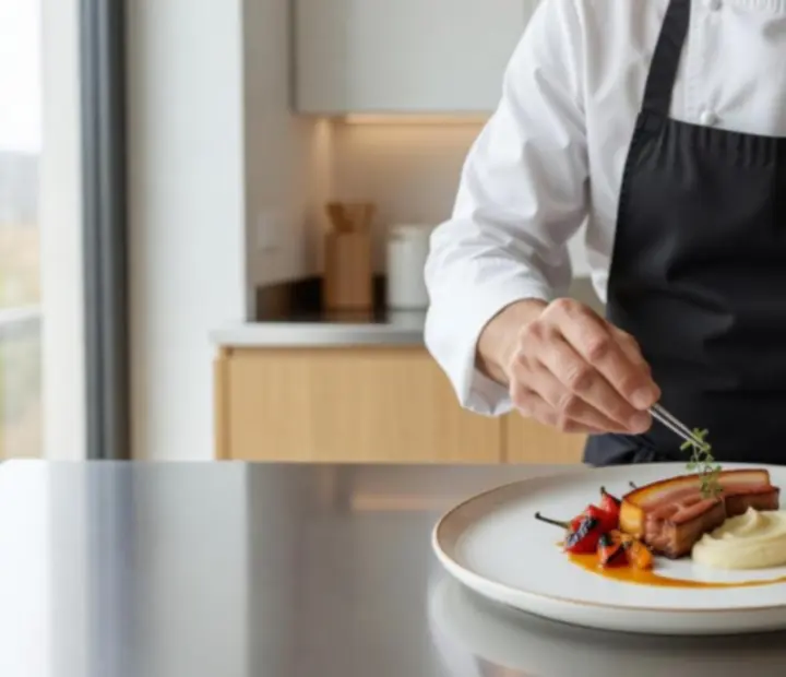 Séfünk művészi tálalással készíti a fine dining fogást