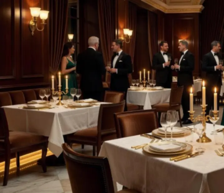 Elegáns, gyertyafényes vacsoratér exkluzív esemény esten