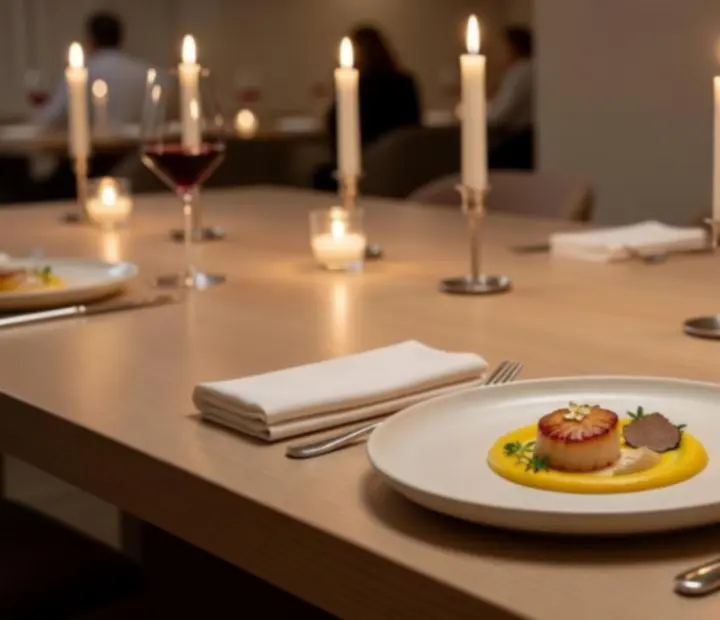 Fine dining étel és bor párosítása elegáns terítéssel